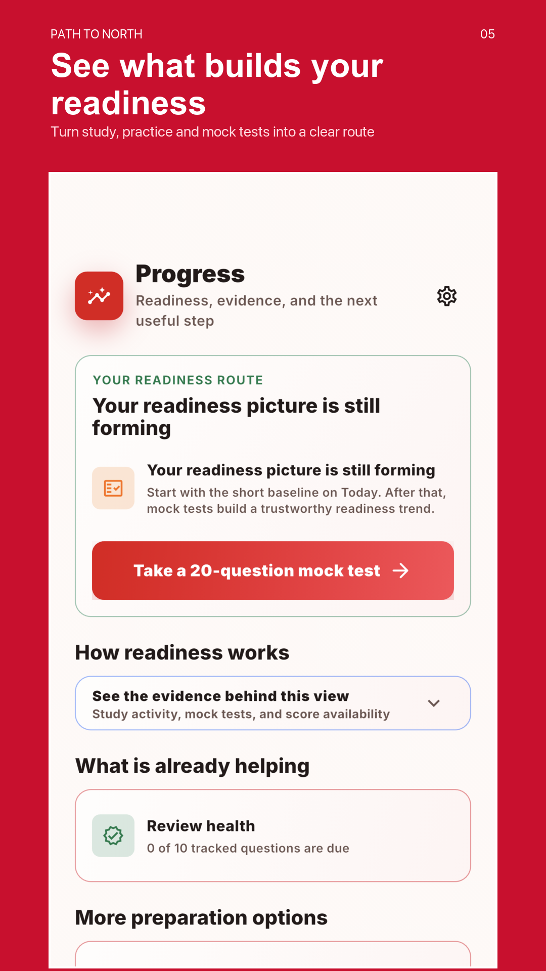 Path To North readiness screen